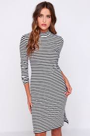 Mink Pink Stripe Skivvy Black And White Striped Midi Dress Striped Midi Dress Dresses Midi Dress