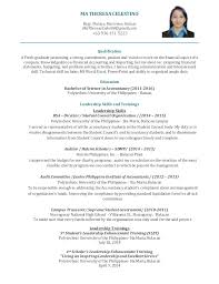 Bs Accountancy Graduate Resume