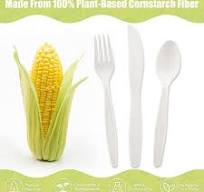 Fuyit 150 Count Compostable Cutlery Set, Disposable Biodegradable Utensils  Eco-Friendly Durable Cornstarch Flatware Includes 50 Forks, Knives & Spoons  ...