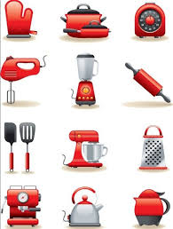 Free Set Of Red Cooking Supplies Icons Vector Titanui Kitchen Icon Kitchen Utensils Illustration Cooking Supplies