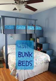 For a strong loft bed you have to make stable frames from scaffolding pipes and tube connections with do it yourself construction plans to make a bench for inside or in the garden. 52 Awesome Diy Bunk Bed Plans Free Mymydiy Inspiring Diy Projects
