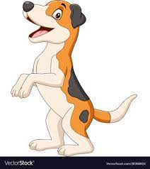 Cartoon Funny Dog Standing On White Background Vector Image