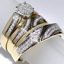 Fine Jewelry Fashion Jewelry Diamond Jewelry Custom Design Jewelry Wedding Ring Trio Sets Yellow Gold Wedding Ring Sets Diamond Engagement Band