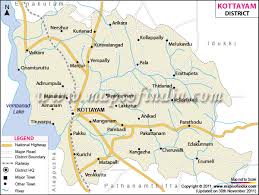 Geographical information for kerala state name: Kottayam District Map