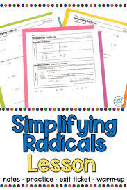 Simplifying Radicals Lesson Radical Expressions Simplifying Radicals Simplifying Radical Expressions