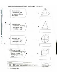 Bentuk 3 dimensi online worksheet for tahun 2. 3 D Lembaran Kerja Docx Document