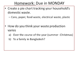 Homework Due In Monday Create A Pie Chart Tracking Your