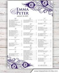 Wedding Seating Chart Rush Service Purple Rustic Peacock Wedding Seating Chart Reception Poster Digital Printable File Hbc148