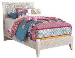 This attractive bed requires the use of a regular twin size mattress and box spring; Paxberry Twin Panel Bed In Whitewash