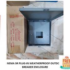 The idea would be to install new breaker, run flexible conduit from knockout on bottom of panel up to just beside the panel and into an outdoor rated single gang box and outlet cover. Circuit Breaker Box Enclosure Plug In Weatherproof Outdoor Shopee Philippines