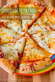 How To Make Homemade Pizza Crust A Step By Step Photo Tutorial By Sallysbakingaddiction Com Homemade Pizza Crust Homemade Pizza Crust Recipe Homemade Pizza