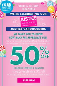 We did not find results for: Justice Better Than Black Friday 50 Off For Cardholders Milled
