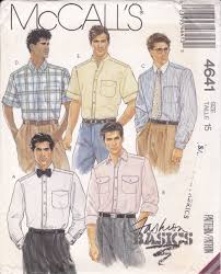 Free Us Ship Mccall S 4641 Sewing Pattern Men S Fashion Basics Vintage Retro 1980s 80s Shirt Lo Mens Shirt Pattern Dress Shirt Sewing Pattern Mens Shirt Dress