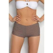 Hapari Brown Polka Dot Boy Short Swim Bottom 29 Liked On Polyvore Featuring Swimwear Bikinis Bikini Bott Polka Dot Swimwear Swimwear Boy Shorts Swimwear