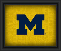 University Of Michigan College Logo Plus Word Clouds 15 X 18 Framed Print College Logo Michigan Michigan Wolverines