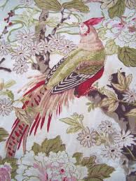 French Bird Fabric Antique Linen Cupboard French Fabrics Pink Roses Peonies Birds Bird Print Fabric French Fabric Chintz Fabric