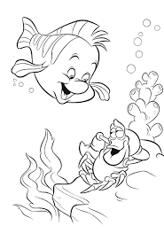 He is a bright yellow and blue colored tropical fish, but he is not a flounder. Online Coloring Pages Coloring Page Flounder And Lobster The Little Mermaid Coloring Pages For Kids
