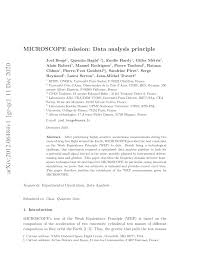 L'intérêt pour les compétences et les résultats obtenus. Pdf Microscope Mission Data Analysis Principle