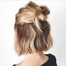 Sapphirehairstudio Warrnambool On Instagram Loving The Super Casual And Funky Fun Bob Bun This Summer Short Hair Styles Easy Hair Styles Short Hair Styles