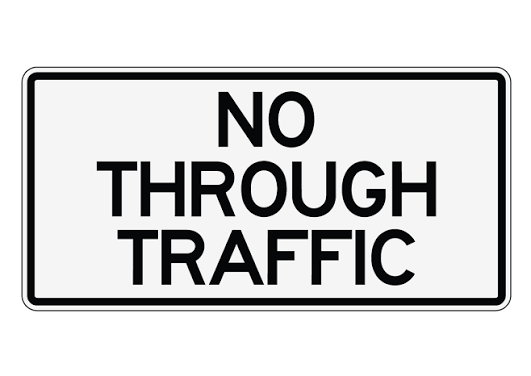 Buy our "No Through Traffic" aluminum sign from Signs World Wide