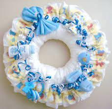 100 Great Ideas For Inexpensive Homemade Gifts Baby Shower Wreath Baby Shower Crafts Baby Boy Shower