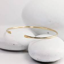 Vintage 10k yellow gold ruby fancy link hearts bracelet. Thin 10k Gold Cuff Lotus Stone Design Llc