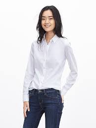 Fitted Non Iron Sateen Shirt Banana Republic Clothes For Women Perfect White Shirt White Long Sleeve Blouse