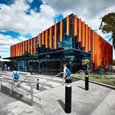 Loyola College Magis Performing Arts Centre Watsonia Vibrant Orange Fins And Dynamic Reflections Rhiannonslatter Performance Art Instagram Architecture