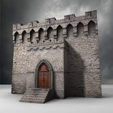 Castle Walls 3d Model Fantasy Castle Minecraft Castle Walls Model Castle