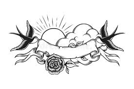 This is one of the most creative diamond tattoo designs made with a bunch of roses and a red diamond. Vintage Romantic Tattoo Design Template Stock Vector Illustration Of Rose Flower 122028710