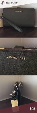 Michael Kors Olive Green Double Zip Wristlet Nwt Michael Kors Michael Kors Bag Green Leather