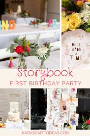 Storybook First Birthday Party Kara S Party Ideas First Birthday Parties Book Birthday Parties Book Themed Birthday Party