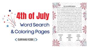 Consider buying a $1 bag of straws so they can make some cool fireworks! July 4th Word Search And Fireworks Coloring Pages Our Family Code