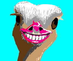 An Ostrich With A Human Smile Drawception