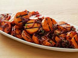 Caramelized Onion Sweet Potatoes This Was Really Good Combined With The Spanish Chickpea Stew I Di Salad With Sweet Potato Sweet Potato Salad Recipe Recipes