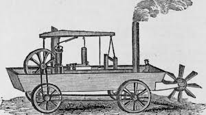 Image result for In 1769 the first steam-powered automobile capable of human transportation