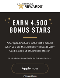 Starbucks cards are accepted at all participating starbucks stores in cambodia only. Targeted Chase Starbucks 4 500 Bonus Stars Af Waived Credit Card Offer Doctor Of Credit