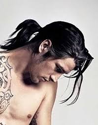 Nice Long Ponytail Hairstyle For Brunette Men Check More At Http Mensfadehaircut Com Long Ponytail Man Ponytail Mens Ponytail Hairstyles Long Hair Styles Men