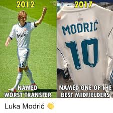 Today, luka modric just led croatia its first ever world cup final. 2012 2017 Modric Named Named One Of The Worst Transfer Best Midfielders Luka Modric Meme On Me Me