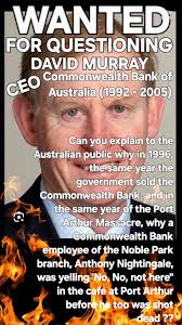 WANTED FOR QUESTIONING ! 🏅 In 2001 David Murray was awarded the Centenary  Medal for service to Australian Society in banking and corporate governance  and in 2007 he was made an Officer in the Order of ...