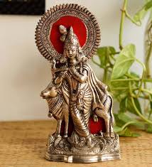 Krishna statue , standing krishna,lord krishna, krishna murti, radhe radhe, narayana statue.krishna used his flute in his pastime to attract his devotees. Buy Silver Metal Lord Krishna Playing Flute By Ecraftindia Online Krishna Religious Idols Home Decor Pepperfry Product