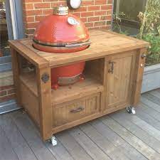 Grill Table Or Grill Cabinet For Big Green Egg Kamado Joe Etsy Grill Table Kamado Grill Table Outdoor Kitchen Island