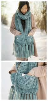 This scarf is the best winter warmer and comes with alot of style! Pocket Scarf Shawl Free Crochet Pattern Paid