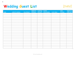 Guest List Template Google Sheets Event Excel Wedding
