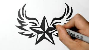 Be it in paintings or tattoos, the nautical star has always been a popular. How To Draw A Nautical Star With Wings Tribal Style Youtube