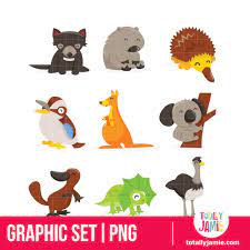 Download Cute Cartoon Australian Animals Icon Set Totallyjamie Svg Cut Files Graphic Sets Clip Arts