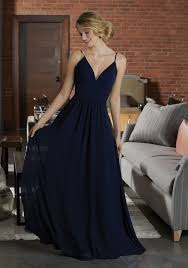 Simple Chiffon Bridesmaid Dress Featuring A Deep V Neckline Morilee Mori Lee Bridesmaid Dresses Mori Lee Bridesmaid Spaghetti Strap Bridesmaids Dresses