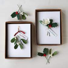 Maybe you would like to learn more about one of these? Boxed Christmas Card Unique Paper Mistletoe Gift Card