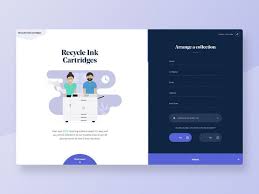 Landing Page Mockup For An Ink Cartridge Recycling Company The Form Will Be Fix Landing Pages Create A Landing Pa Login Page Design Landing Page Web Design