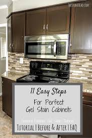 I Gel Stained My Kitchen Cabinets And My Bathroom Cabinets Check Out The Easy To Follow T Staining Cabinets Kitchen Cabinet Remodel Gel Stain Kitchen Cabinets